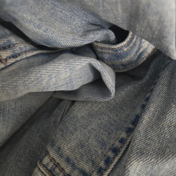 American Eagle High Waist Baggy Jeans Blue Wide Cargo Light Wash Cotton Blend 0 - Picture 14 of 16